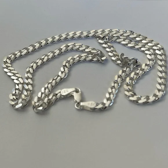 925 Silver 20” 5mm necklace cuban chain unisex
